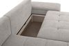 CAVADORE Schlafsofa Lina Ecksofa mit Schlaffunktion, Bettkasten, Longchair und Steppung im Sitz / 270 x 85 x 163 / Flachgewebe: Beige Bild 5