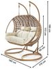 Kobolo Hängesessel Hängekorb MAKENA- Polyrattan braun für 2 Personen (1 Stück, mit Gestell), hochwertiges Polyrattan Bild 3