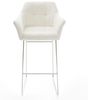 Barstuhl Yulo-Flex Bouclé Soft Beige Kufengestell Edelstahl Silberfarben Bild 3