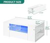 YITAHOME Couchtisch Weiß, Wohnzimmertisch Hochglanz mit 16-Farbiger LED Beleuchtung Modern, Beistelltisch Weiss mit Offenem Ausstellungsregal und 2 Ausziehbaren Schubladen, 95 x 55 x 37 cm Bild 2
