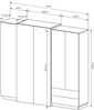 Kleiderschrank Triest Drehtürenschrank 230x51x201cm weiß gold craft oak 5-türig Bild 5