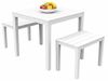 Dmora - Outdoor-Lounge-Set Moncalieri, Gartenkomposition mit 1 quadratischem Tisch und 2 Bänken, Indoor- und Outdoor-Lounge von Pic Nic, 100 % Made in Italy, Weiß Bild 2