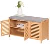 AD. CON Schuhbank Schuhbank aus Bambus mit Schrank und Sitzkissen Sitzbank Schuhregal Bild 5