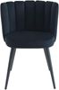 Vente-unique - PRANILA Stuhl SamtStoff Schwarz - B 55 cm x H 78,5 cm x L 59 cm Bild 4