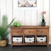 DESIGN DELIGHTS Kommode KOMMODE RANTAN, 98 cm, Massivholz, Sideboard mit Körben Bild 2