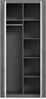 FORTE TREBBIA Schrank 90 95, Kleiderschrank Industrial, Drehtürenschrank, 2-türig mit Einlegeböden und Kleiderstange, Weiß Hochglanz/Betonoptik Dunkelgrau, 91 cm breit x 197 cm hoch x 53.5 cm tief Bild 5