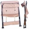 Klappbare Baby Wickelkommode, Wickeltisch mit Ablageflächern, Rollen, Kissen mit Höhenskala, 80 × 66 × (92-95-98) cm, Beige Bild 4