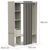 Dmora - Großer Kleiderschrank Arnon, Schlafzimmermöbel, Schrank, Garderobe, 119x50 h183 cm, Eiche Bild 2