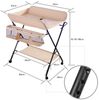 Wickeltisch Klappbarer und tragbarer, Wickelkommode Baby mit Motiv Giraffe, Höhenverstellbar, Wickeltisch mit Rollen 80 * 66 * 98 cm (beige) Bild 2