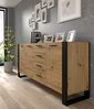 Kommode NUKA K 197 cm 4 Schubladen Eiche Artisan Schwarz Bild 2
