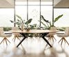 Esstisch Edge Oval 280x130x2,5 Eiche Natur Zenthara kantig Metall Schwarz Flow-Edge Bild 5