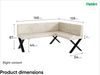 MEBLINI Eckbank für Esszimmer mit ausziehbarem Tisch - Küchenbank - Essecke - Sitzecke Küche - TONI - X-Beine 128x168x87cm Rechts - Creme Samt/M Weiß Matt Bild 3