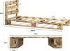 sunnypillow 100x200 cm Palettenbett mit Kopfteil Holzbett Massivholzbett Bett aus Paletten Palettenmöbel Geflammt Vintage europalette 80 90 100 120 140 160 180 200 220 240x200 cm Bild 2