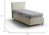 Talamo Italia - Catia-Einzelbett, Bettkasten mit Stoffbezug, 100 % Made in Italy, Öffnung vorne, inklusive Matratze 80x200 cm, Beige Bild 2