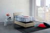 Talamo Italia - Catia-Einzelbett, Bettkasten mit Stoffbezug, 100 % Made in Italy, Öffnung vorne, inklusive Matratze 80x200 cm, Beige Bild 4