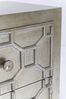 Kare Alhambra, kleines Nachtkästchen, Schlafzimmer-Kommode mit 2 Schubladen, Silber lackierter Holzschrank, (H/B/T) 65 x 59 x 38 cm, Holz, Silbergrau Bild 5