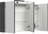 Spiegelschrank 100cm inkl. Design LED-Lampe und Glasböden anthrazit gemasert : Anthrazit gemasert Bild 3