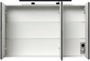 Spiegelschrank 100cm inkl. Design LED-Lampe und Glasböden anthrazit gemasert : Anthrazit gemasert Bild 2