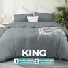 Utopia Bedding Bettbezug-Set mit Kissenbezügen – 3-teiliges Bettwäsche-Set mit Reißverschluss – 1 Bettbezug mit 2 Kissenbezügen – weich gebürstete Mikrofaser (Kingsize, Grau). Bild 2