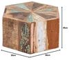 Couchtisch-3er-Set massivum Wakefield aus recyceltem Holz 50x45x50 cm sechseckig bunt Satztisch Beistelltisch Sofatisch Vintage Bild 3