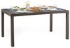 Dmora - Tisch im Freien Giove, rechteckiger GartenRegal, Mehrzweck-Gartentisch in Rattan-Optik, 100% Made in Italy, 150x90h74 cm, Braun Bild 3
