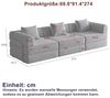 Ball & Cast Bodensofa, Umwandelbarer 2-in-1 Sofa Bett, Chenille Klappsofa mit Armlehne für Schlafzimmer Wohnzimmer, Khaki, 3 Sitze Bild 2