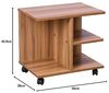 BAKAJI Couchtisch für Wohnzimmer, Multifunktional, Sofa, TV-Tisch, Zeitschriften, Nachttisch mit Rädern aus Melaminholz (Walnuss) Bild 2