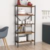 Küchenregal Tomelilla 160x66x34 cm Walnuss/Anthrazit [en. casa] Bild 3