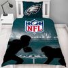 BERONAGE Wendebettwäsche NFL American Football Bettwäsche Philadelphia Eagles Linon / Renforcé, 100% Baumwolle, 2 teilig, 135x200 + 80x80 cm Bild 4