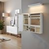 Levandeo® Schmuckkasten, Schmuckschrank Weiß Bilderrahmen 5 Fotos Spiegel MDF Holz Bild 3
