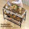HOMCOM Küchenregal Industrielles Bäckerregal mit großer Arbeitsplatte, Stahlrahmen, 3-stufiges Standregal 1-tlg, für Esszimmer, Küche, Wohnzimmer, 100 x 50 x 90 cm, Rustikal-Braun Bild 4