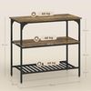 HOMCOM Küchenregal Industrielles Bäckerregal mit großer Arbeitsplatte, Stahlrahmen, 3-stufiges Standregal 1-tlg, für Esszimmer, Küche, Wohnzimmer, 100 x 50 x 90 cm, Rustikal-Braun Bild 3