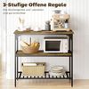 HOMCOM Küchenregal Industrielles Bäckerregal mit großer Arbeitsplatte, Stahlrahmen, 3-stufiges Standregal 1-tlg, für Esszimmer, Küche, Wohnzimmer, 100 x 50 x 90 cm, Rustikal-Braun Bild 5