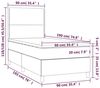 vidaXL Boxspringbett mit Matratze Dunkelbraun 90x190 cm Stoff 3141660 Bild 3
