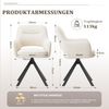COLAMY Drehbare Esszimmerstühle 6er Set mit Armlehnen, Drehbare Polsterstühle für Küche & Esszimmer aus weichem Florstoff mit Metallgestell und Rückenlehne, für Esszimmer, Küche, Büro,Beige Bild 3