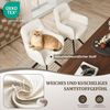 COLAMY Drehbare Esszimmerstühle 6er Set mit Armlehnen, Drehbare Polsterstühle für Küche & Esszimmer aus weichem Florstoff mit Metallgestell und Rückenlehne, für Esszimmer, Küche, Büro,Beige Bild 5