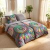 Traumschloss Bettwäsche Comfort Baumwolle, Flanell, 2 teilig, bunte Mandalas mit Federn auf grauem Hintergrund Bild 2