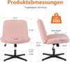 Sweetcrispy Bürostuhl ohne Rollen – armloser Schreibtischstuhl ohne Räder, Kreuzbeine, Bürostuhl, breiter Drehstuhl, Teddy-Stoff, Heimbüro-Schreibtischstühle Bild 3