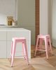 Set mit 2 Barhockern CABRILLO Metall Rosa Bild 2