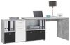 FMD Möbel 'LEXO/LEX' Schreibtisch, melaminharzbeschichtete Spanplatte, Beton LA/weiß, 135,7 x 74,2 x 135,7 cm Bild 4