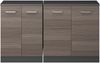 Dachschrägenschrank-Set Rion Edelgrau 140 cm 2er Set Schrankkorpuss 60 cm Tiefe Vicco Bild 4