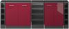 Küchenschrank für Dachschrägen R-Line Rot Hochglanz 210 cm 5er Set Schrankkorpuss 60 cm Tiefe Vicco Bild 4