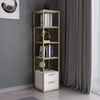 WELL HOME MOBILIARIO & DECORACIÓN Bücherregal, 100 % Melaminbeschichtung, Weißgold Bild 4