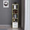 WELL HOME MOBILIARIO & DECORACIÓN Bücherregal, 100 % Melaminbeschichtung, Weißgold Bild 2