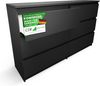 CDF Kommode Malwa M6 120| Farbe: Schwarz | Schrank für Dokumente, Kleinigkeiten | Ideal für Wohnzimmer, Schlafzimmer, Kinderzimmer, Jugendzimmer und Büro | 6 geräumige Schubladen Bild 1