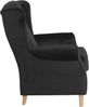 Ohrensessel Karlen Bezug Samtvelours Buche natur / schwarz 22035 Bild 4