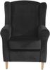 Ohrensessel Karlen Bezug Samtvelours Buche natur / schwarz 22035 Bild 3