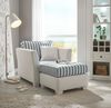 Sessel Set Hooge in creme und blau inkl. Hocker 95 cm Bild 5