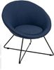 DRW Runder Sessel aus Stoff und Metall in Blau und Schwarz Bild 1