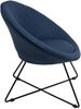 DRW Runder Sessel aus Stoff und Metall in Blau und Schwarz Bild 4